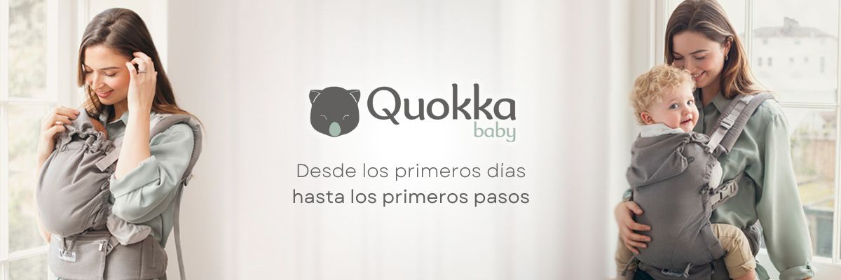 imagen de la mochila portabebes quokkabay e carrier en uso con recien nacido y niño grande que refleja la adaptabilidad en todas las etapas del bebe